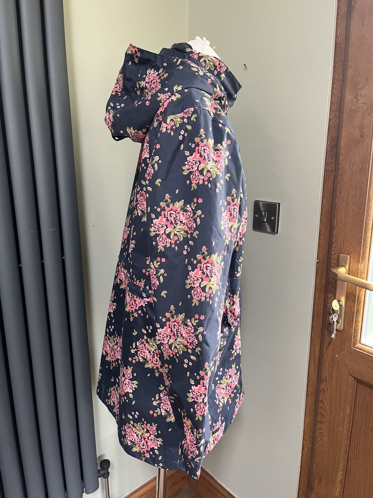 Regatta Waterproof Raincoat Ladies Jacket Blue Pink Floral Foldaway Hood UK14