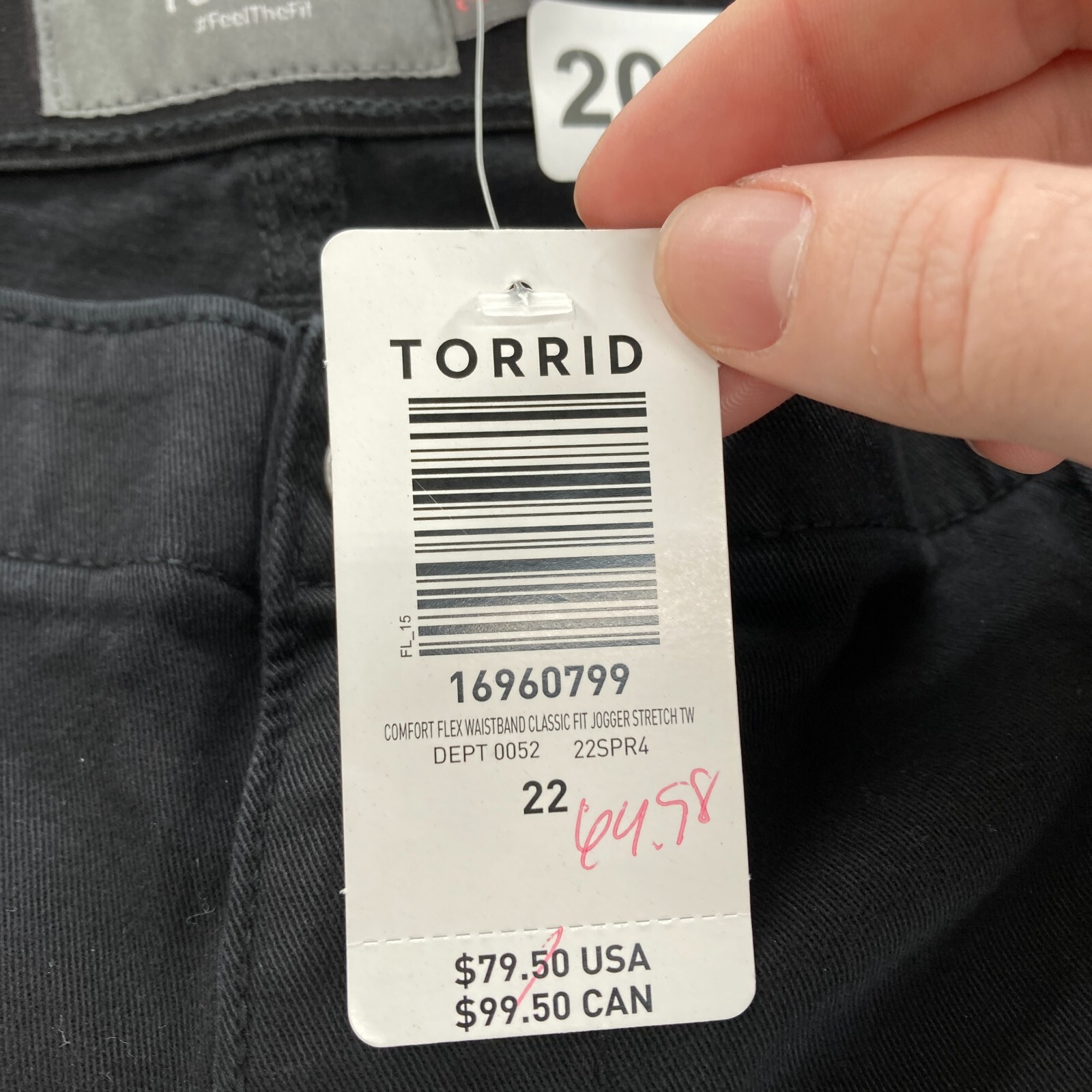 Torrid Joggers Women’s Plus 22 Black Comfort Flex Waistband Classic Fit Stretch