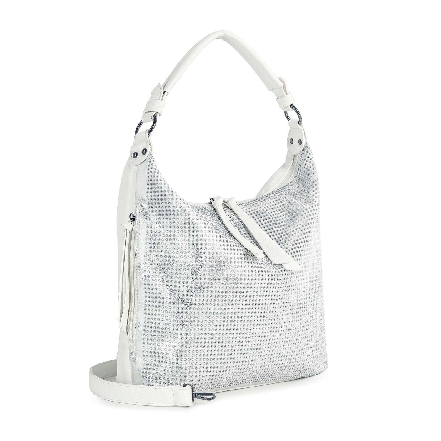 Rhinestone Hobo Handbag Women Sparkly Crystal Shoulder Bag Crossbody Faux Leathe