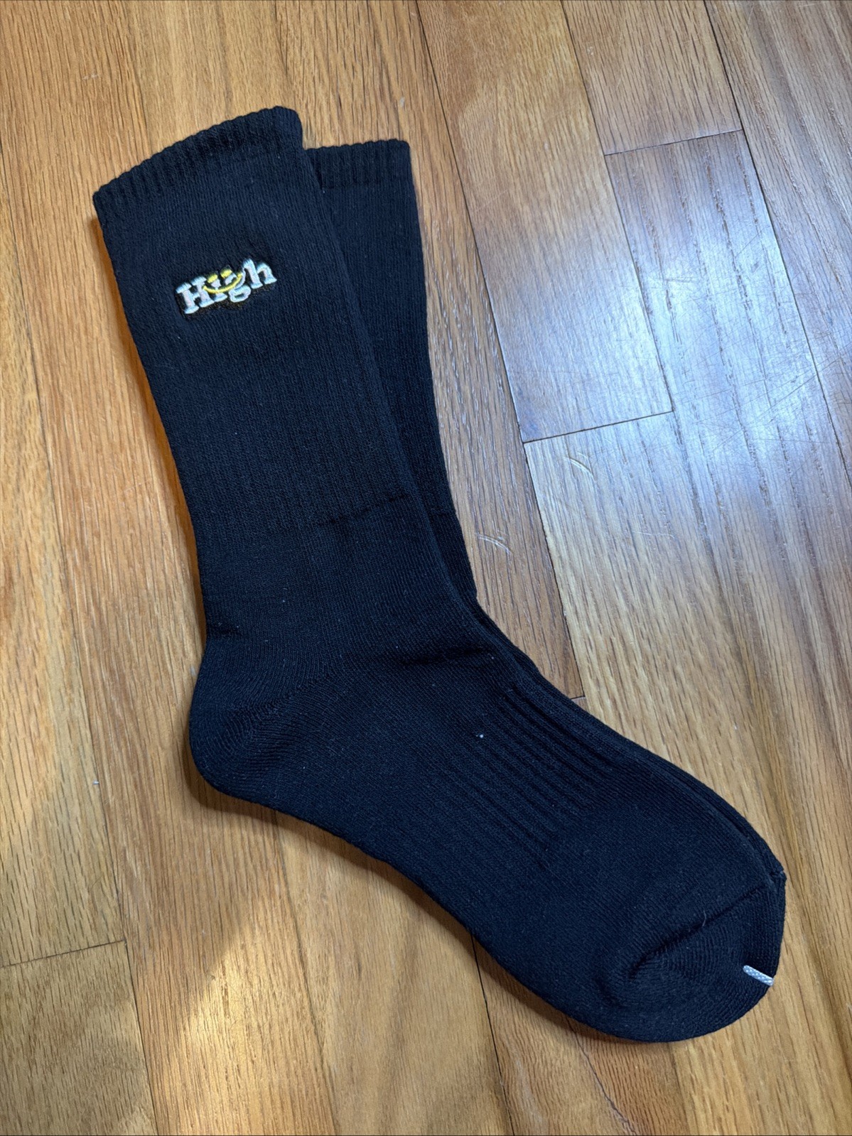 High Socks Unisex 7-11 Black Crew