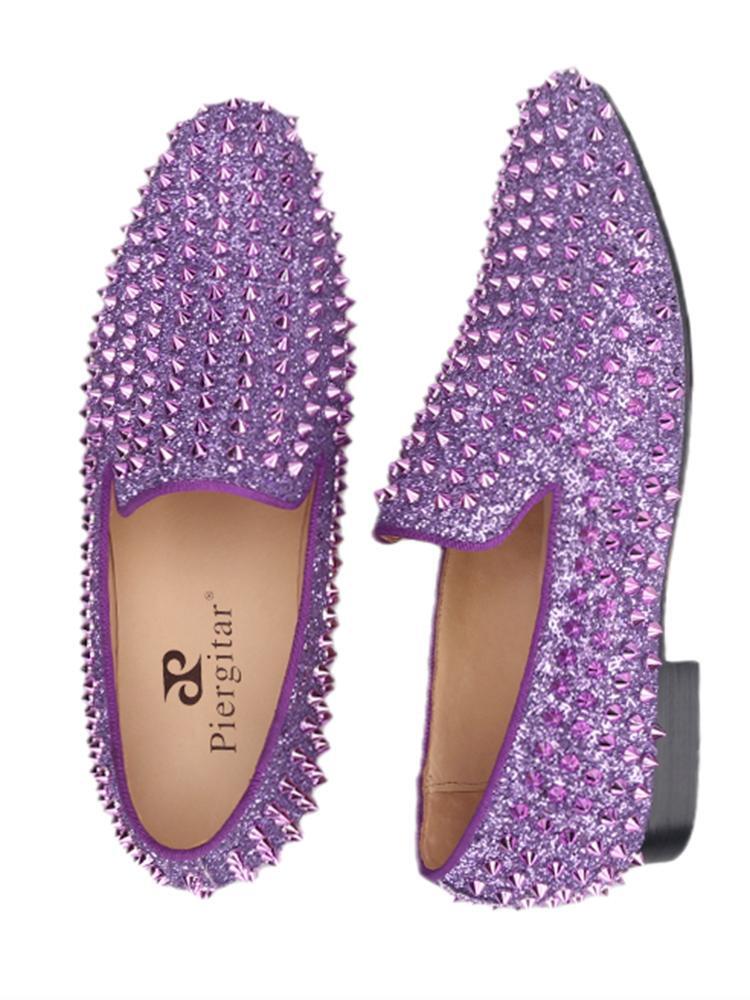 Runway Loafers Men’s Rivets Wedding Slip On Loafer Spikes Dress Shoes Nightclub