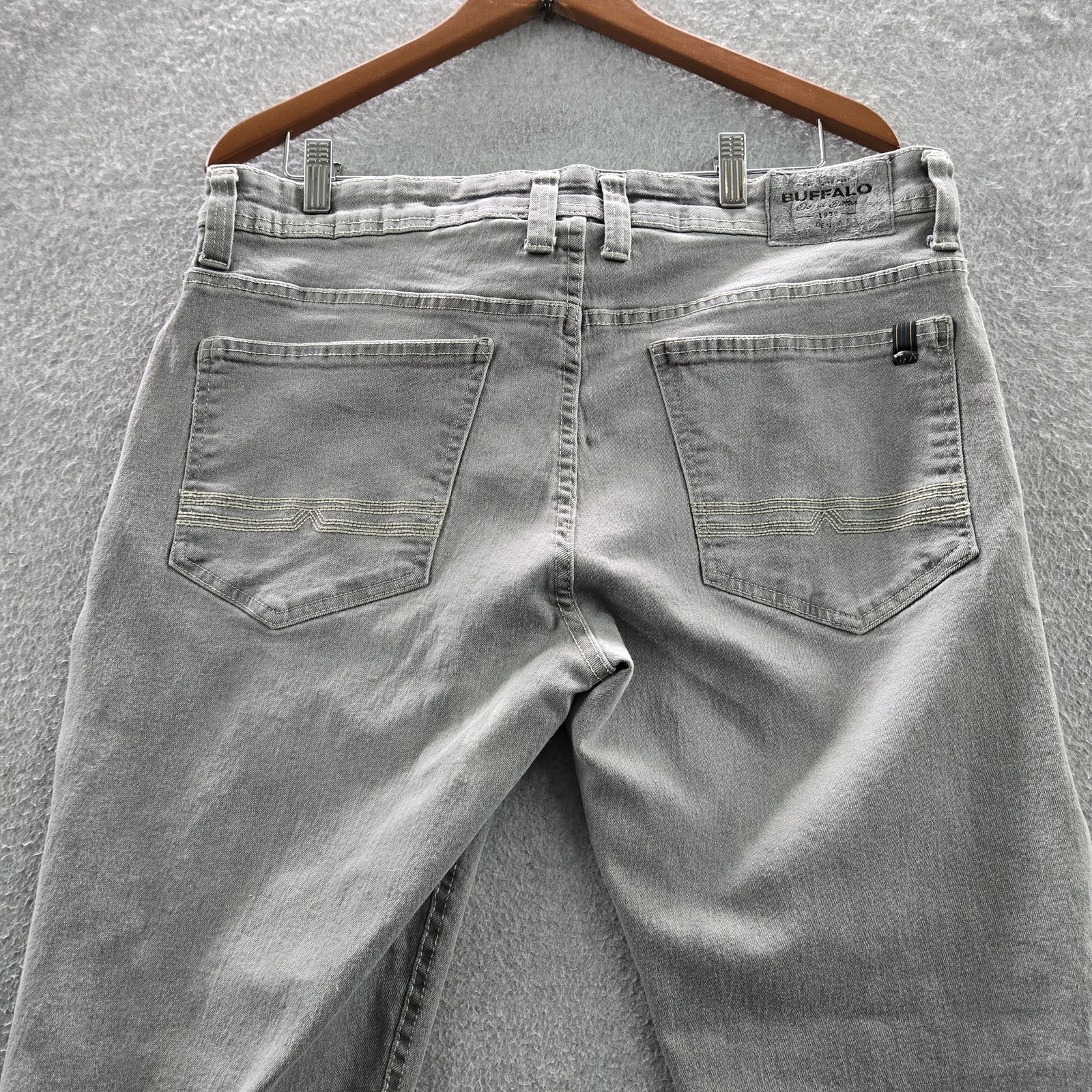 Buffalo David Bitton Men Jeans 34X30 Gray Denim Evan-X Slim Straight 26″