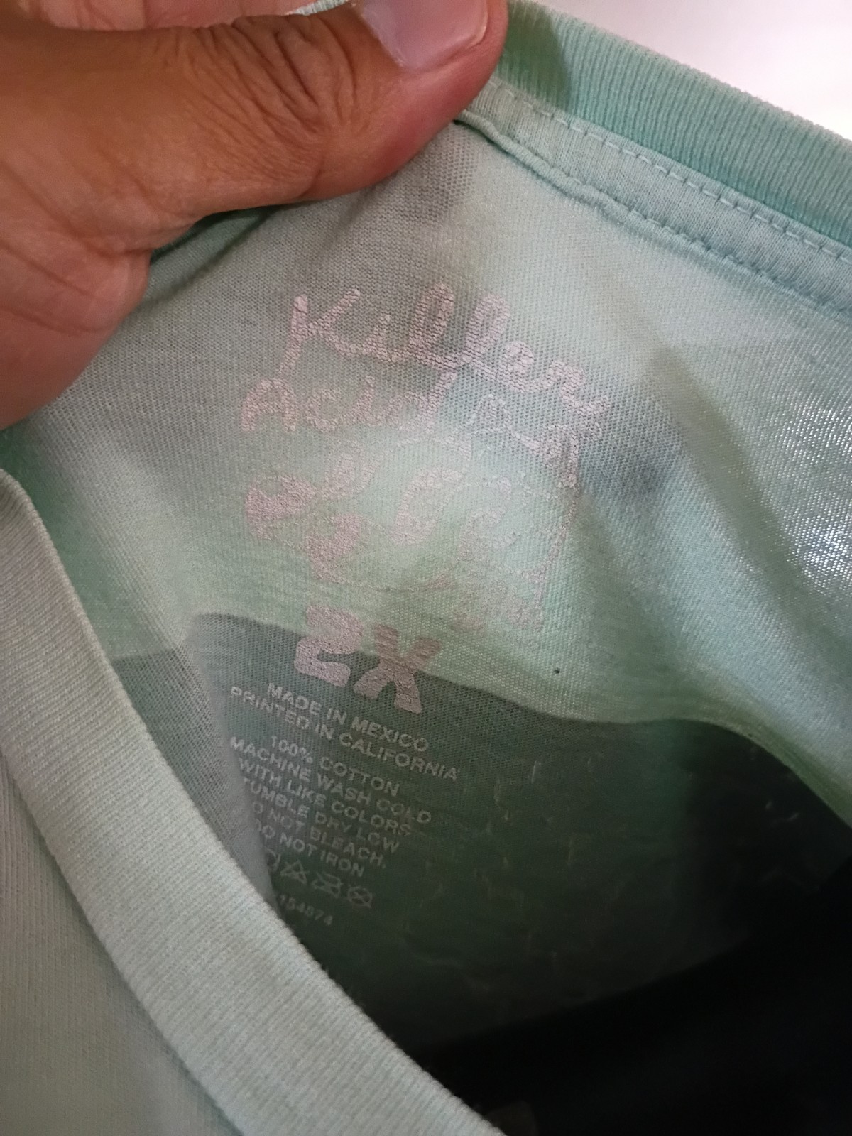 Killer Acid Melting Cat Light Blue T-Shirt XL