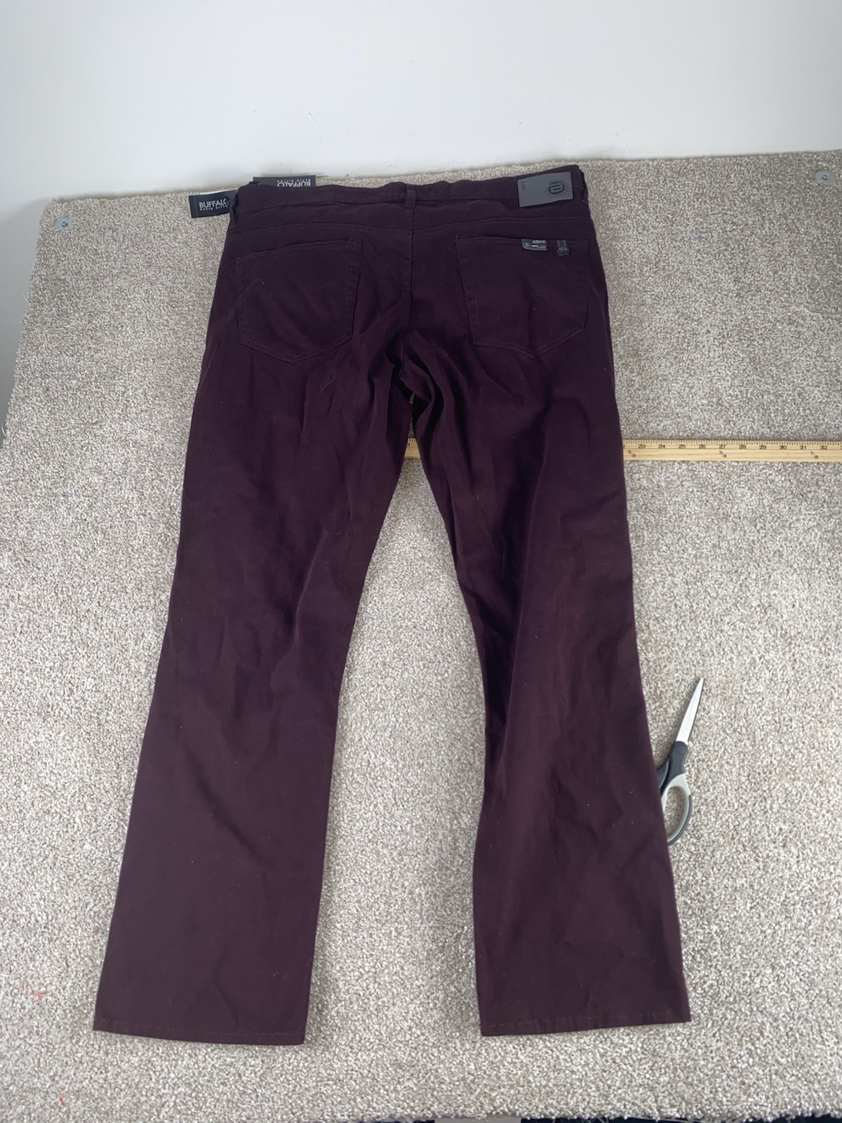 Buffalo David Bitton Jeans Ash X Slim Stretch Cotton 42×32 Maroon NWT MSRP $109
