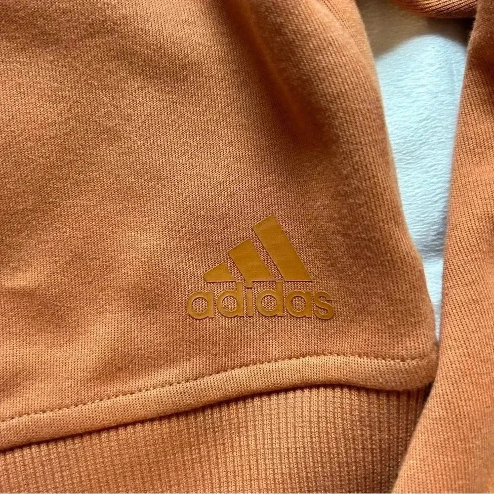 Team Adidas VRCT cropped mock neck pullover sweatshirt in Tech Copper
