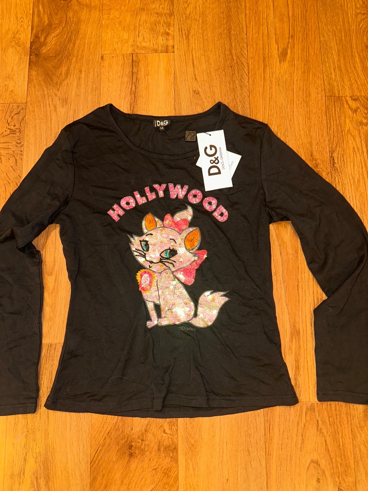 Dolce & Gabbana Song-Sleeve Sequin Cat Embellished “Hollywood” SZ M