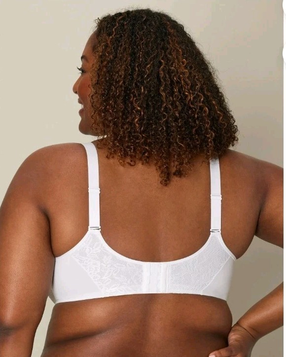 Playtex Secrets Ultra Soft No Poke Dreamwire Underwire Bra 44DDD White Lace 4833