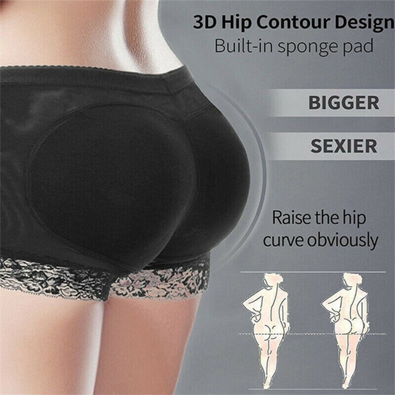 Women Seamless Lace Butt Lifter Underwear Removble Pad Hip Enhancer Body Shaper