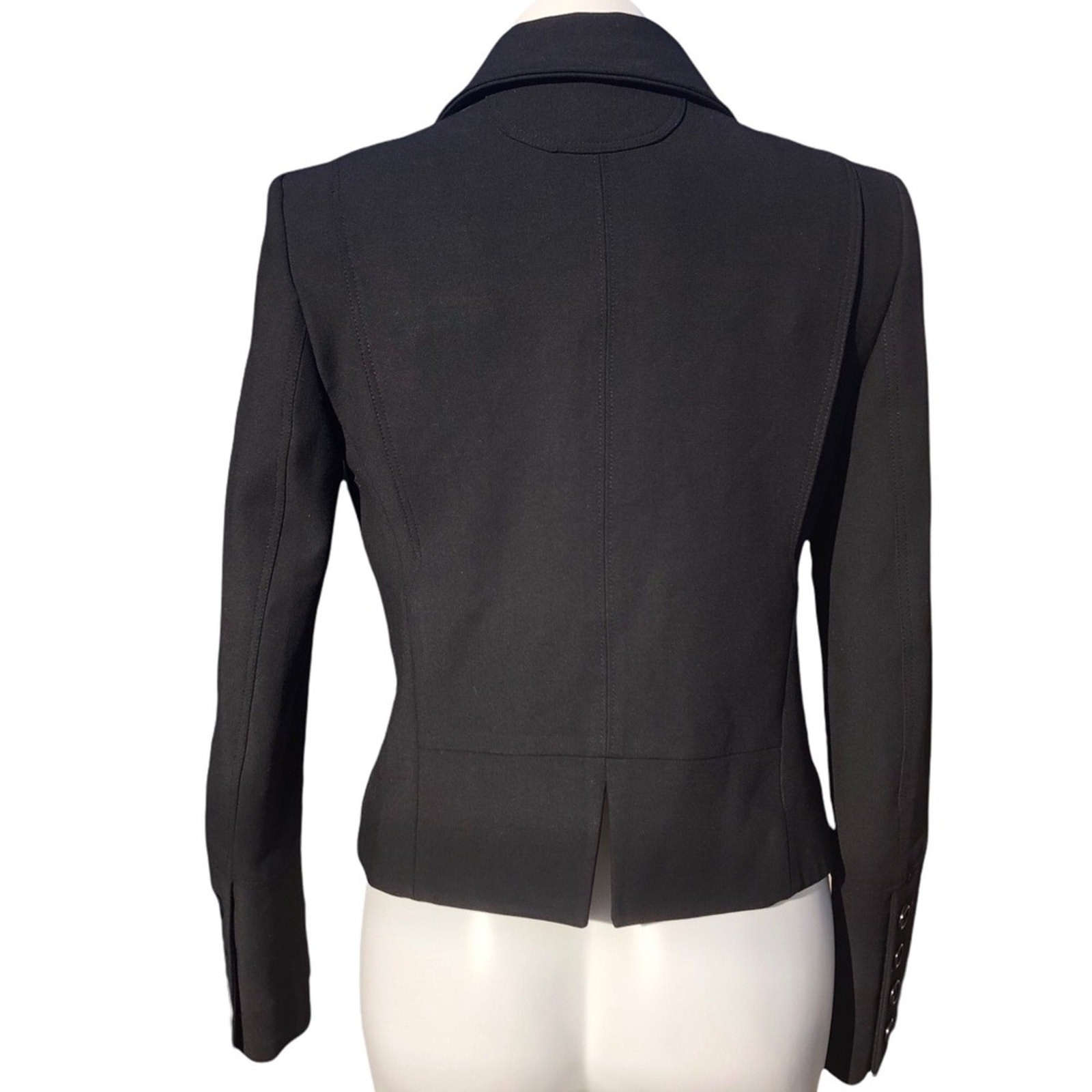 Ann Taylor lined jacket zip & button closure pockets button cuffs size 4
