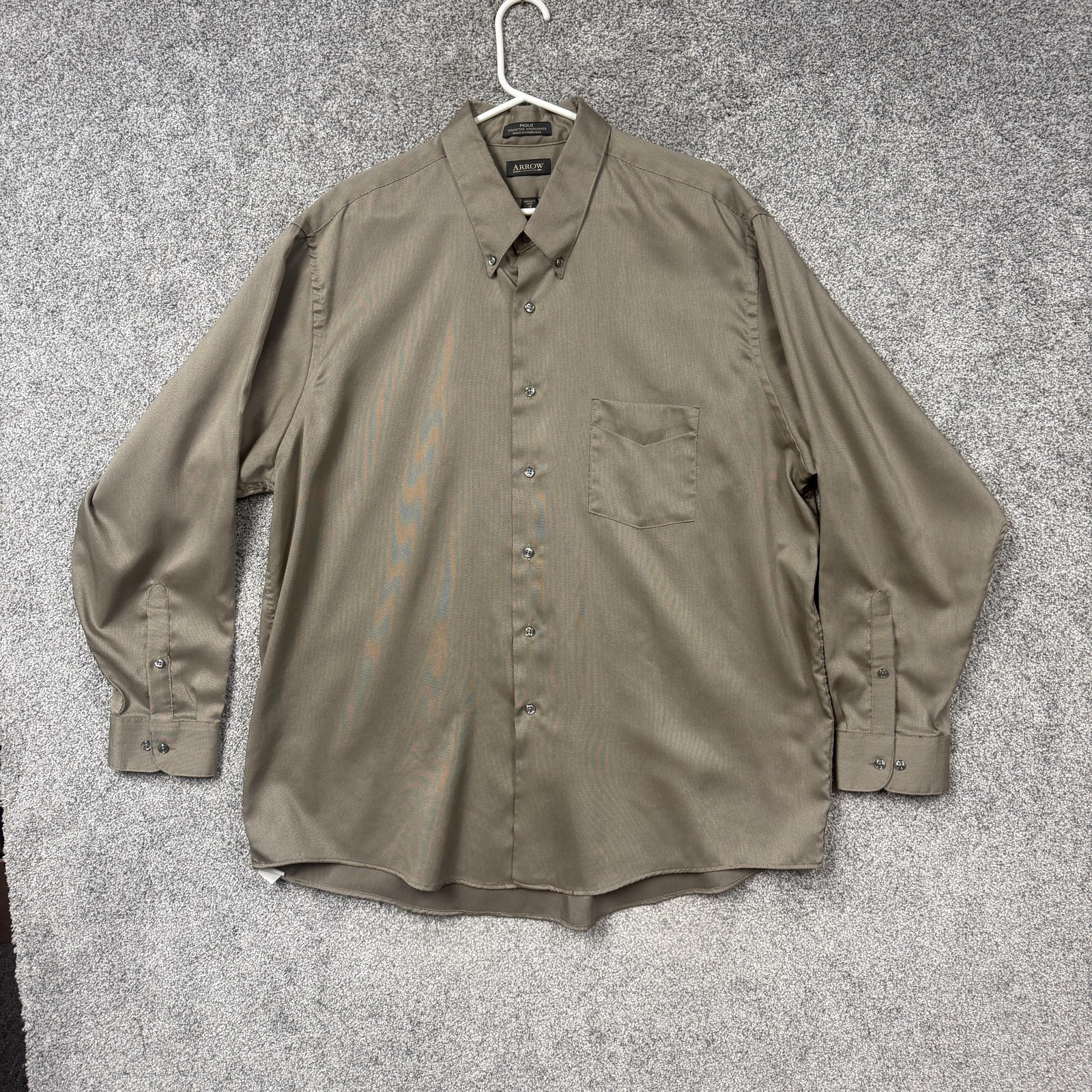 Arrow Dress Shirt XXL 18 34/35 Country Gentleman Earth Tone Old Money Corpcore