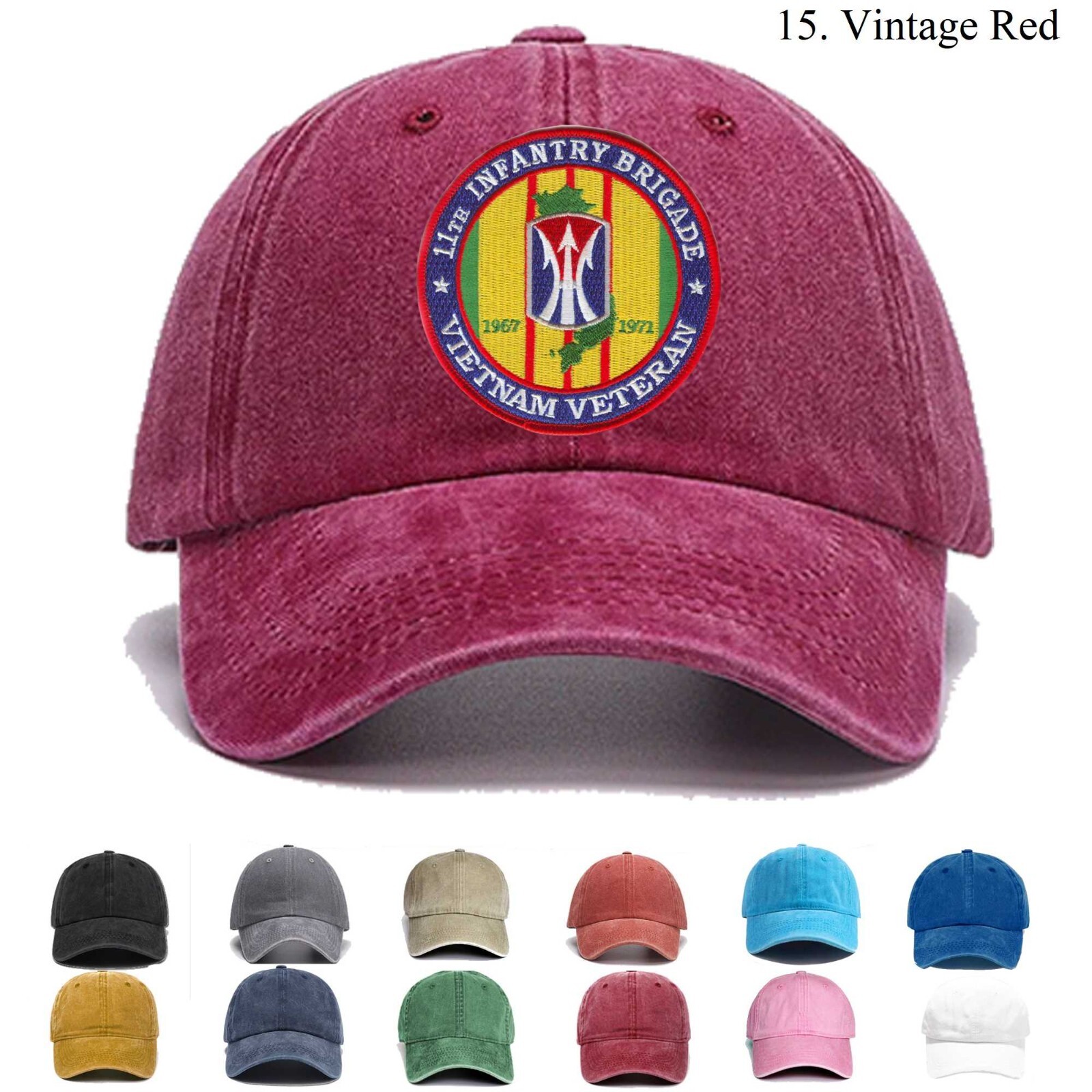 Embroidered Hat 11th Infantry Brigade Vietnam Veteran, Veteran Cap, Gift Idea