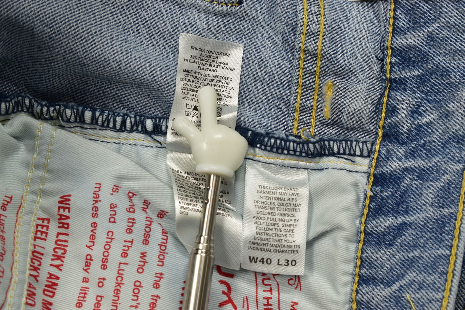Lucky Brand Men’s Athletic Fit Denim Jeans Monaco Blue 5-Pocket Zip 40×30 NEW