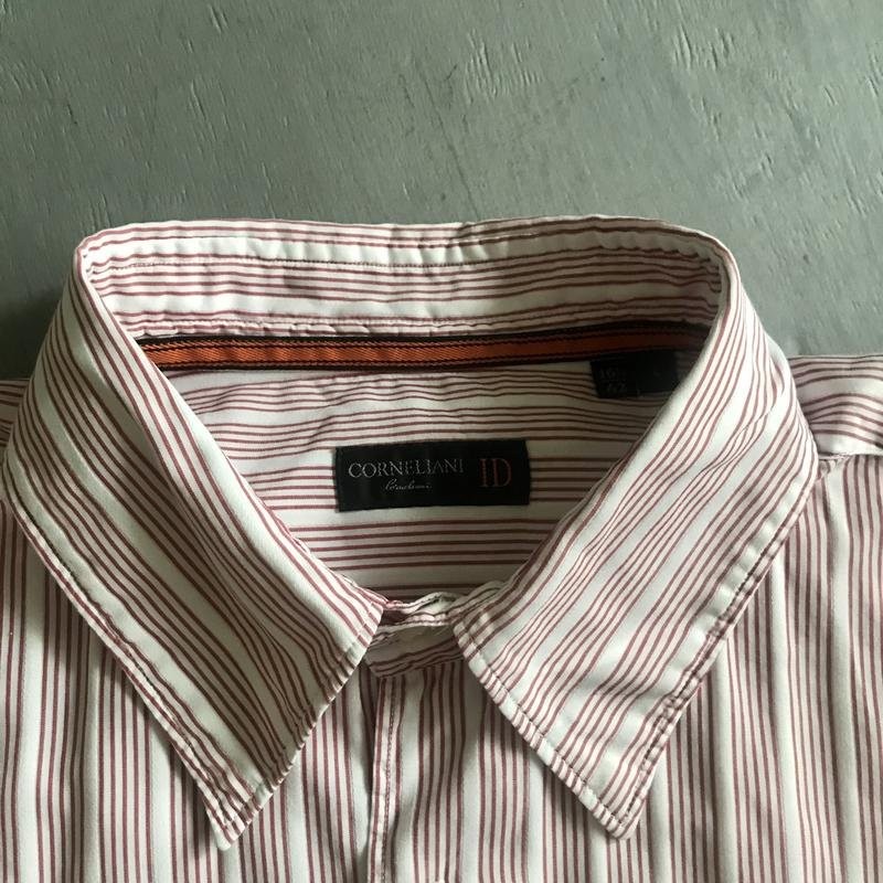 Men Corneliani shirt white cotton 42/XL/50 #1V6T
