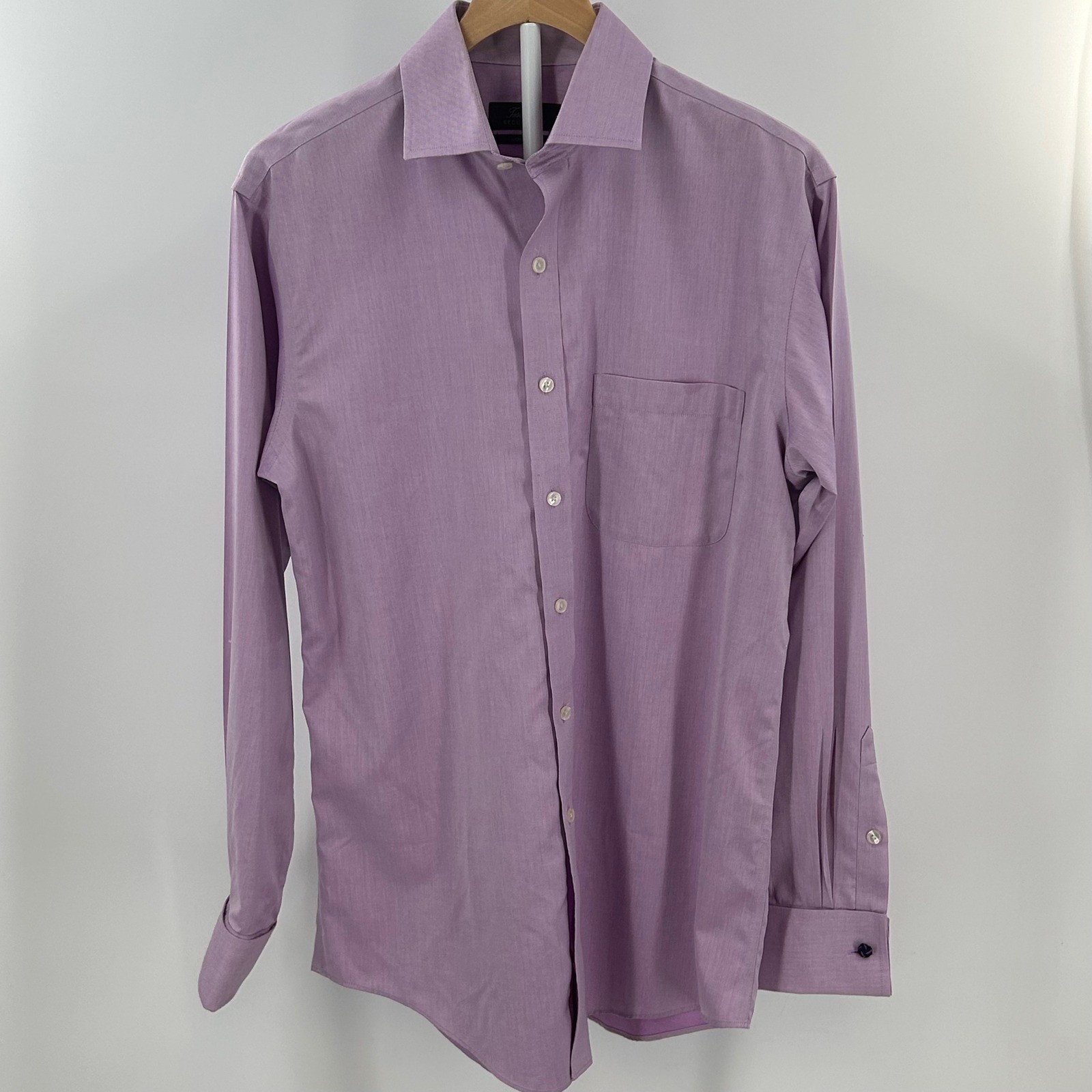Tasso Elban Lavender Egyptian Cotton French Cuff Dress Shirt Mens 15 34/35