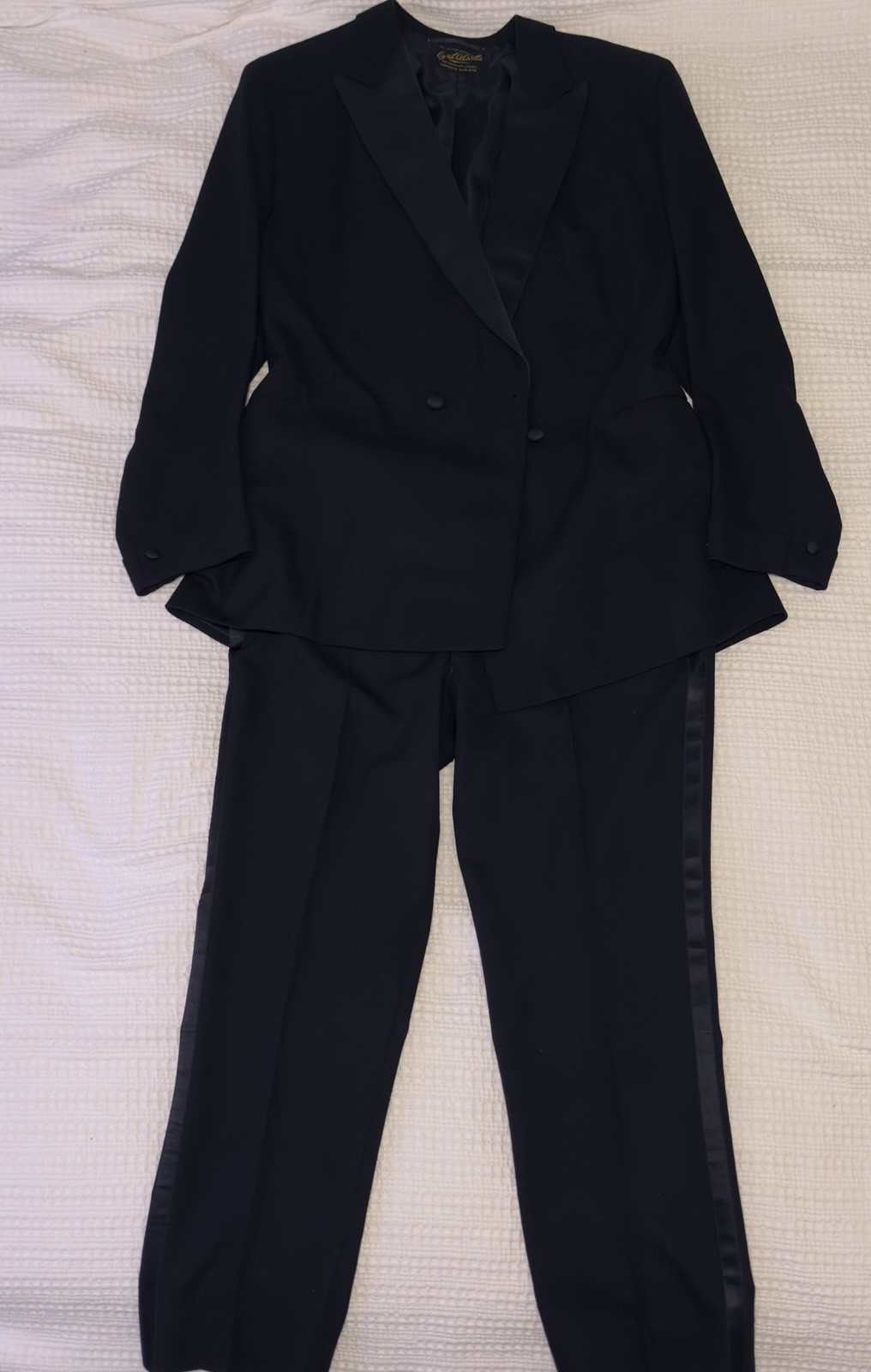 Vintage Cyril Castle Savile Row Bespoke DB Peak Lappel Tuxedo Suit – James Bond
