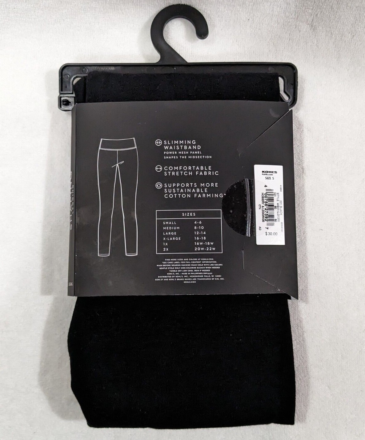 Simply Vera Vera Wang Women’s Black Live-In Shaping High Rise Leggings – S/M/L/X