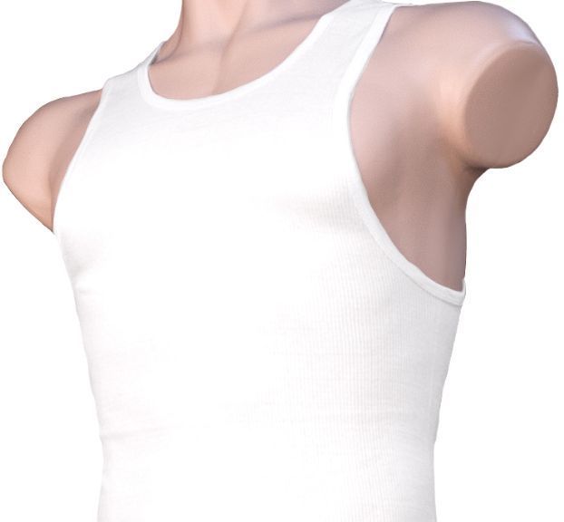 6 Mens White Tank Top 100 %Cotton A-Shirts Ribbed WifeBeater Undershirt
