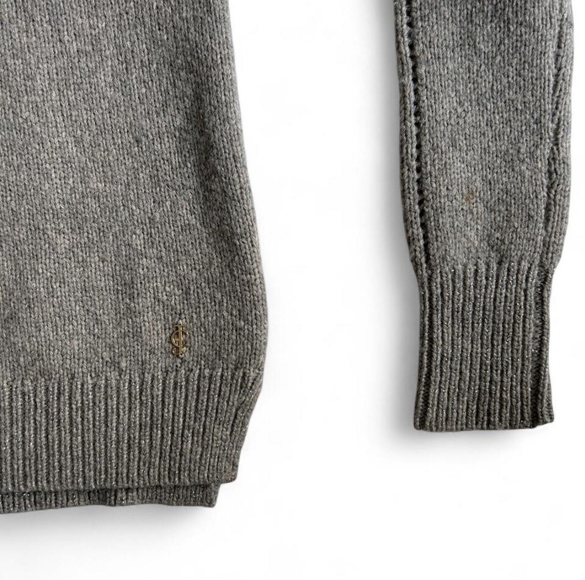 Juicy Couture Wool Blend Sweater McyBling Rhinestone Shimmer Pullover Gray S