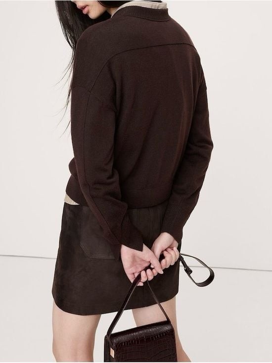Banana Republic Brown Merino Crew Neck Jumper Size S