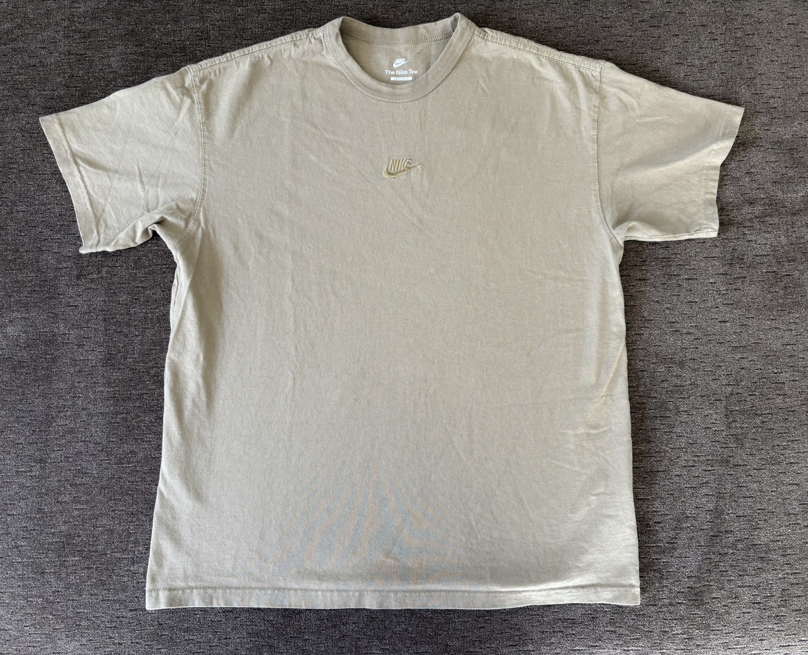 Nike Max 90 T Shirt Thick Loose Fit Embroidered Logo Cotton gold/tan
