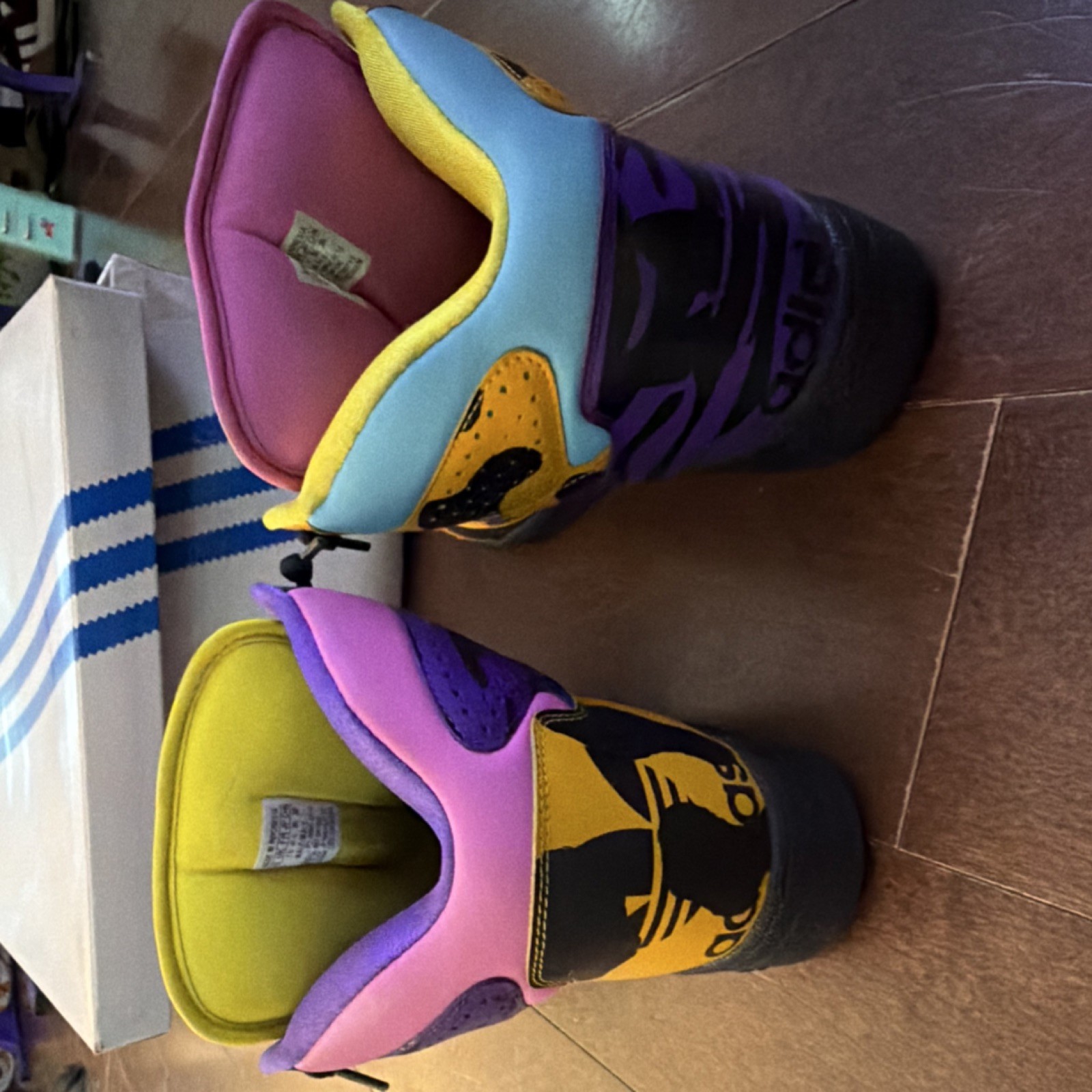 adidas Jeremy Scott Instinct High Top Sneakers Multicolor Animal Print Size 8