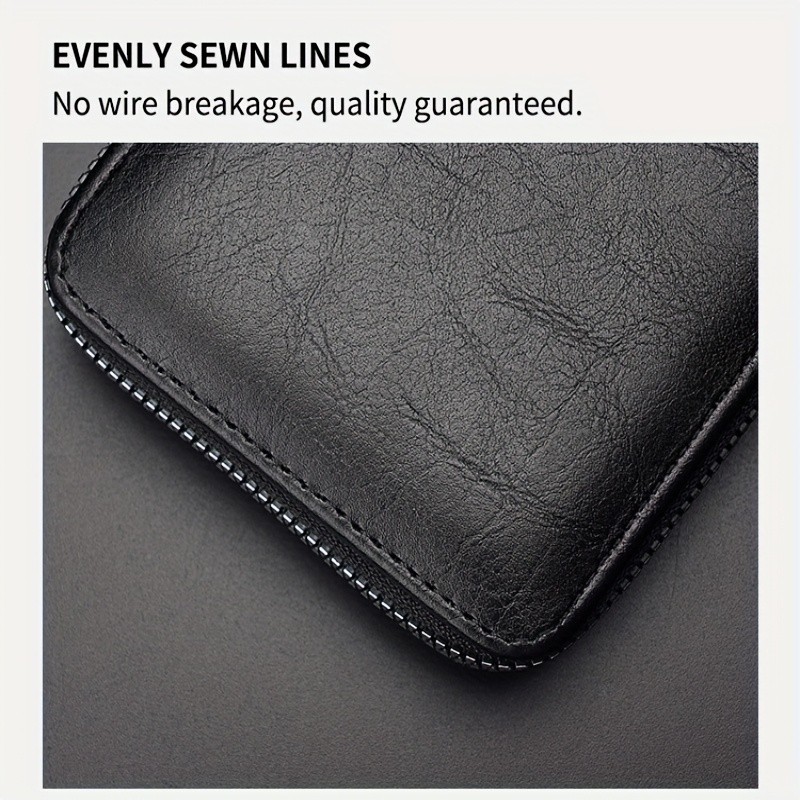Men’S Wallet, Fashionable Multi-functional Zipper Design, Multi-card Compart