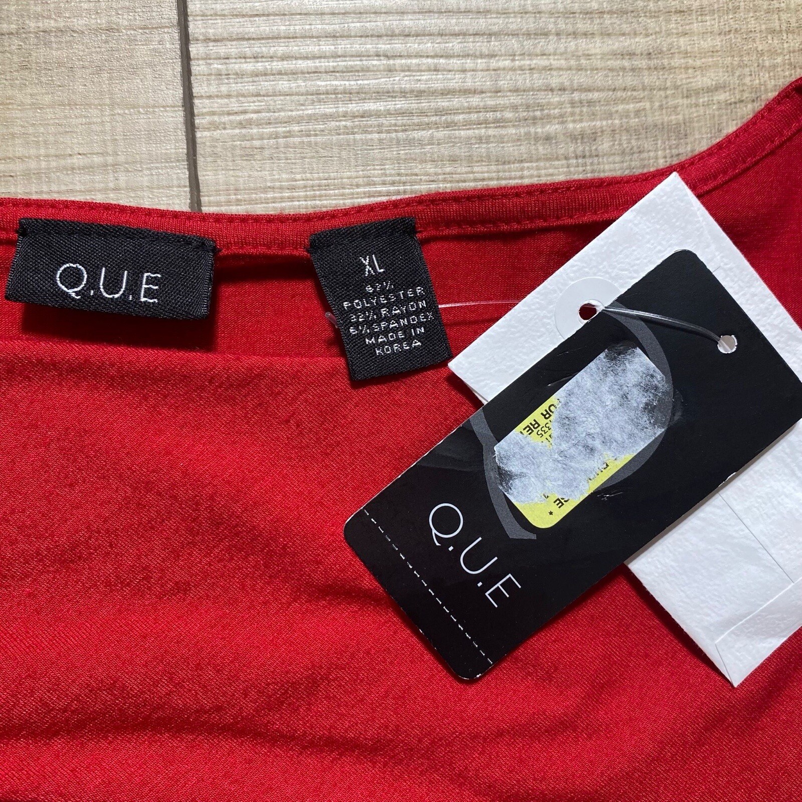 Q.U.E Womens Draped Neckline Long Sleeve Top Size XL Wild Cherry
