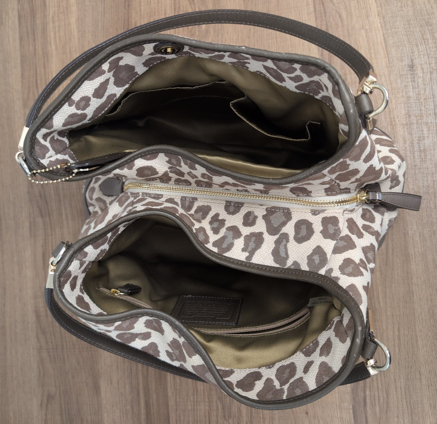 Coach Madison Phoebe Ocelot Leopard Print Beige & Tan Shoulder Bag 27908 *Flaws