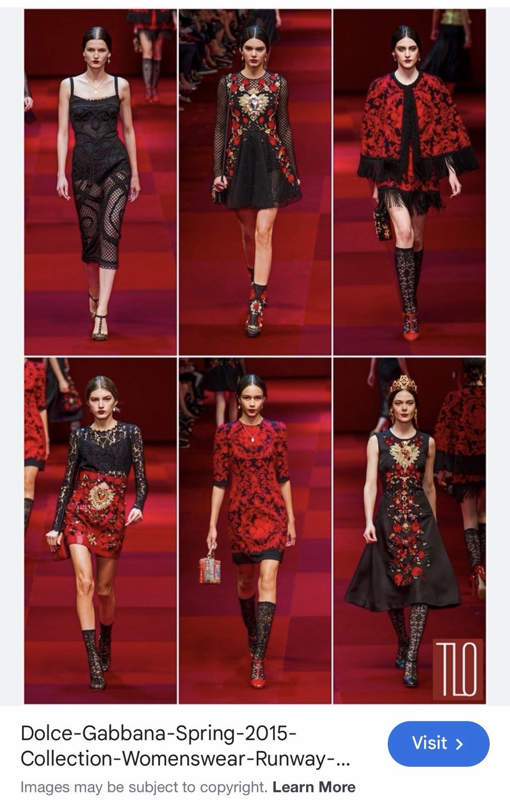 Dolce&Gabbana SS15 Runway Dress Red Embroidered Black Archival 2015 IT 40/US4/S
