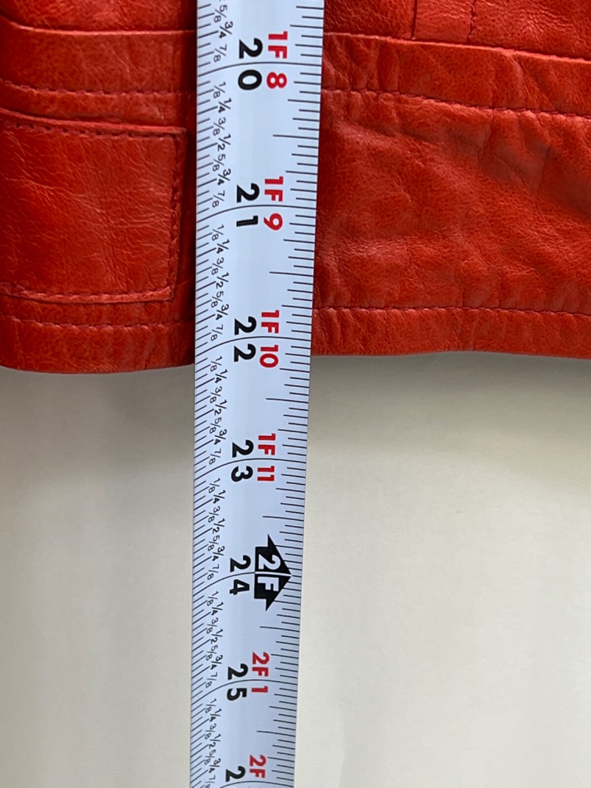 Rudsak Ateliernoir Division Orange Leather Jacket Silver Zippers Womens Size G/L