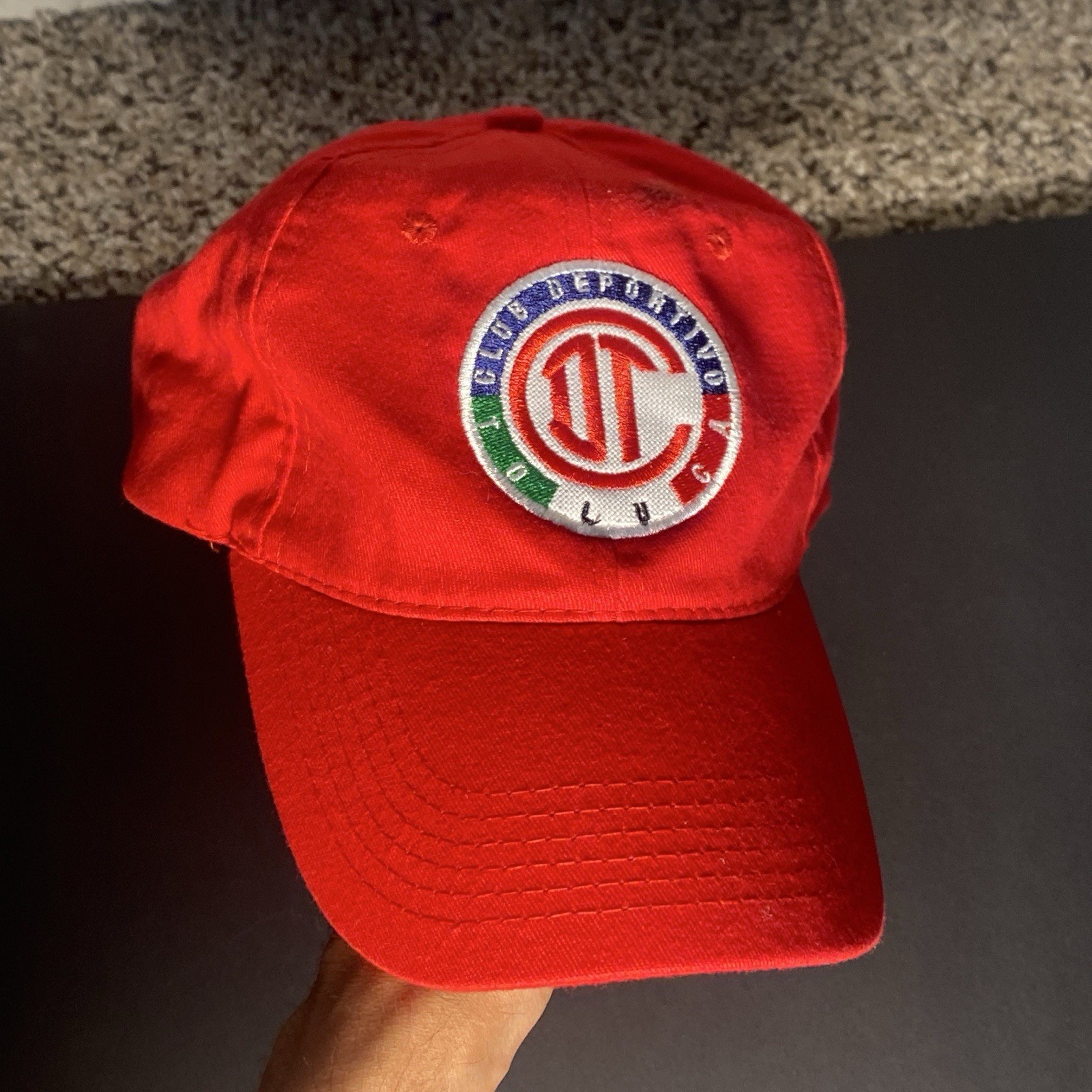 Toluca “Siempre Diablos” Cap Adjustable Strap Red Embroidered Logo/Gorra Liga MX