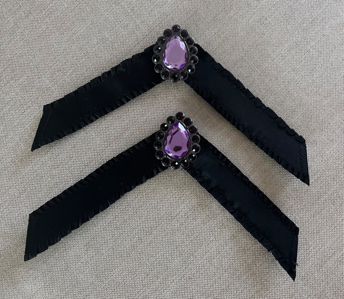 Lindsay Phillips SwitchFlops black w/purple stones medium interchangeable straps