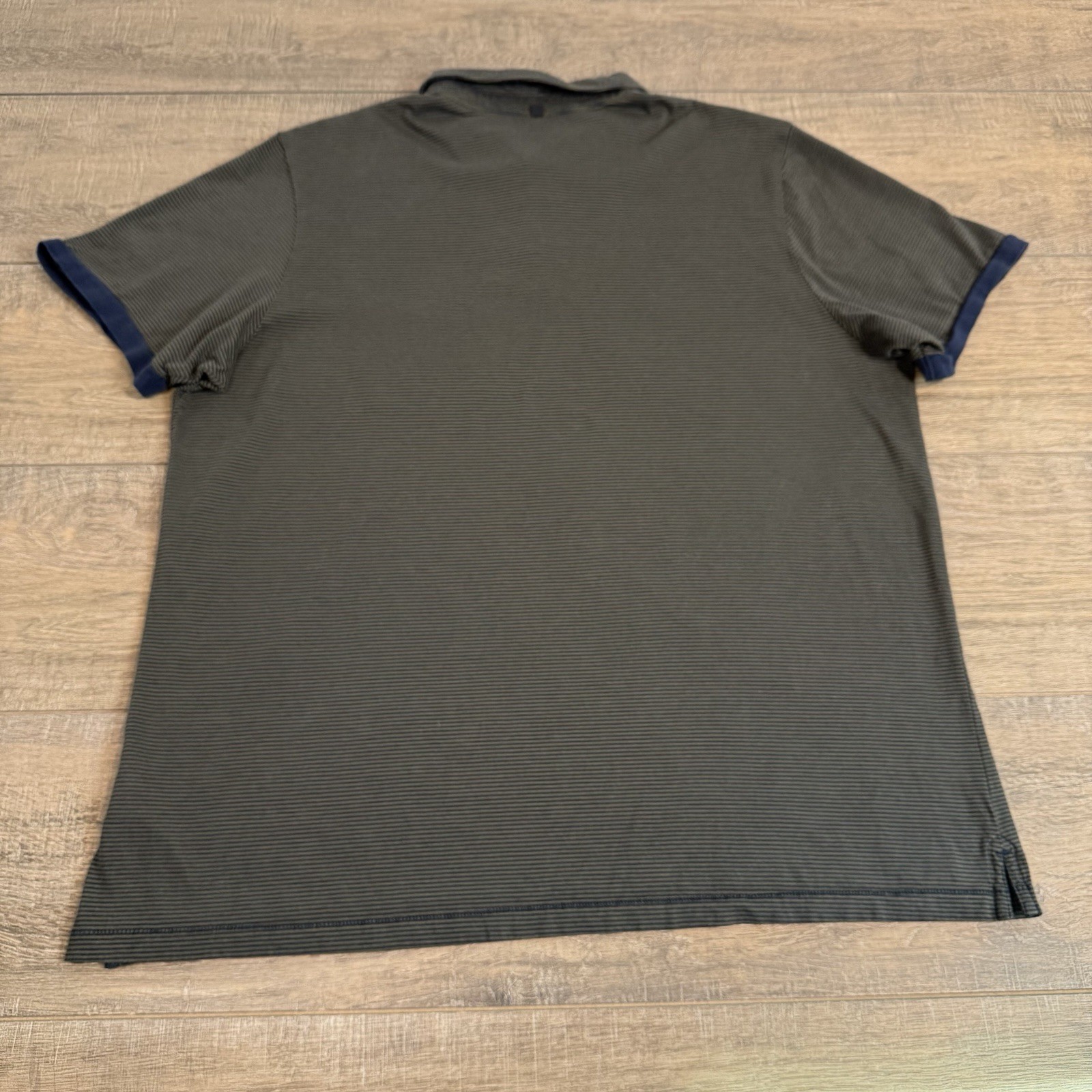 Outerknown Mens Pocket Polo Shirt Size (XL) Organic Cotton Striped Dark Gray B7