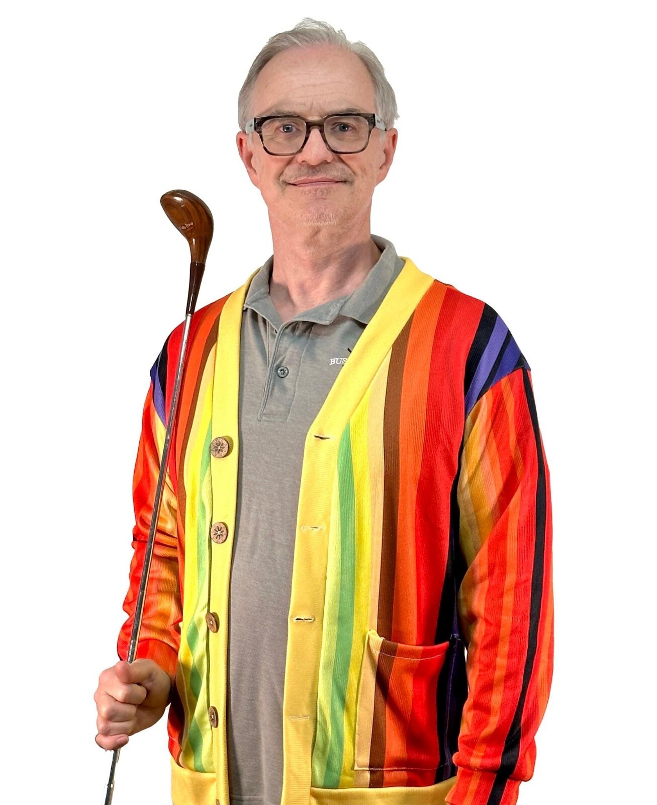 Rodney Dangerfield Caddyshack Style Golf Sweater Rainbow