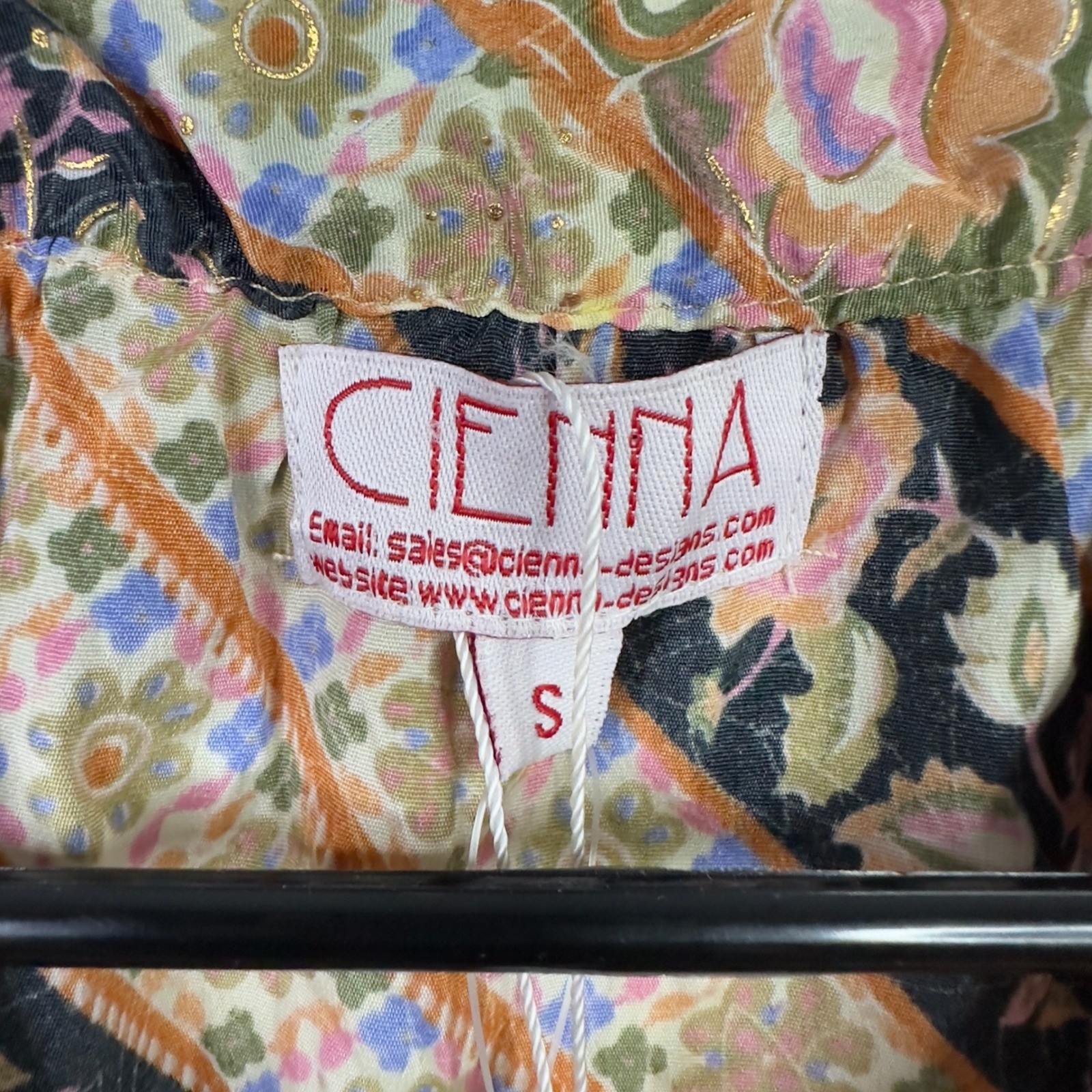 Cienna Shirt S Floral Silk Blend Patchwork Boho Peasant Cottagecore Indie Hippie