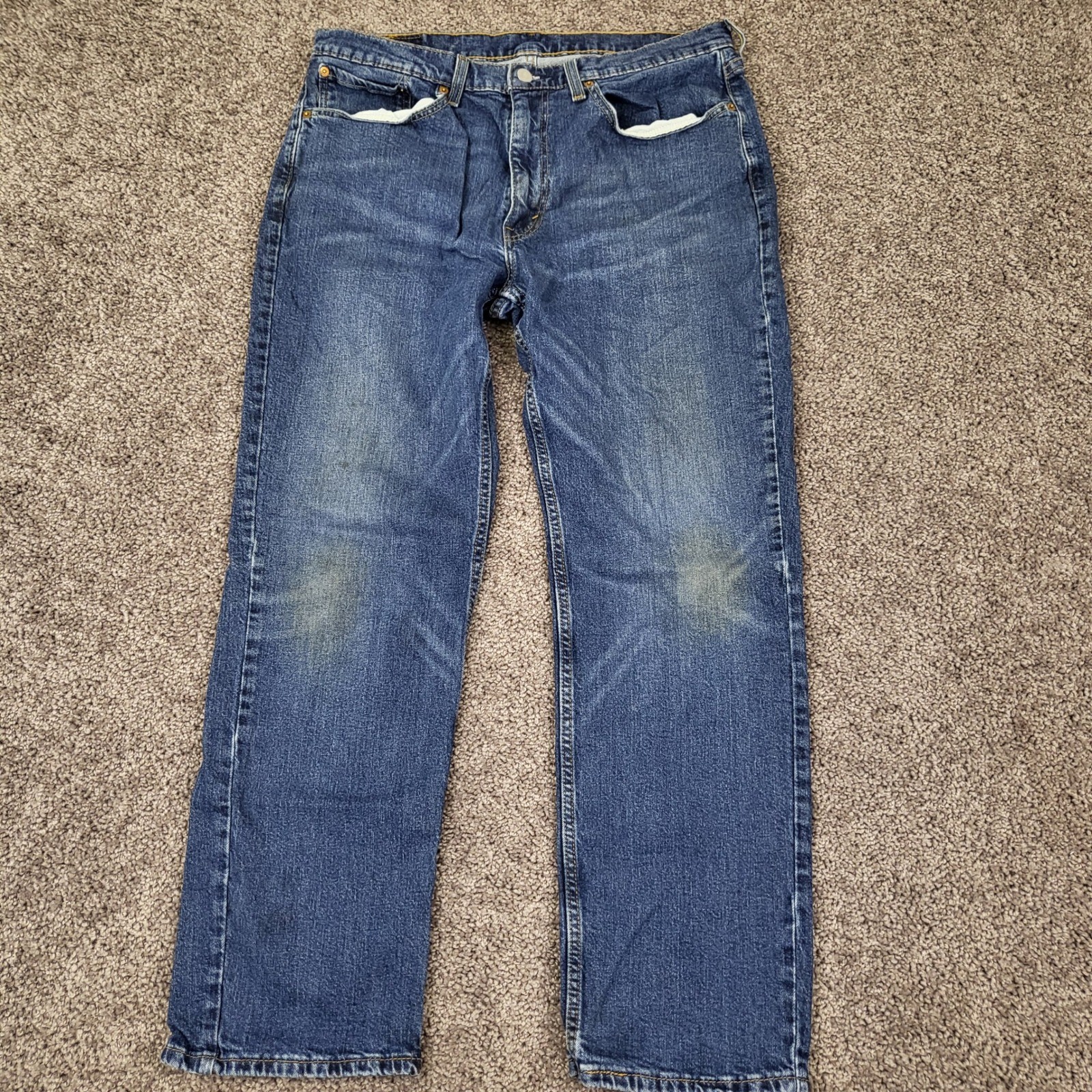 Levi’s 514 Straight Fit Jeans Mens 36×30 Blue Excellent Stretch Denim 00514-1702