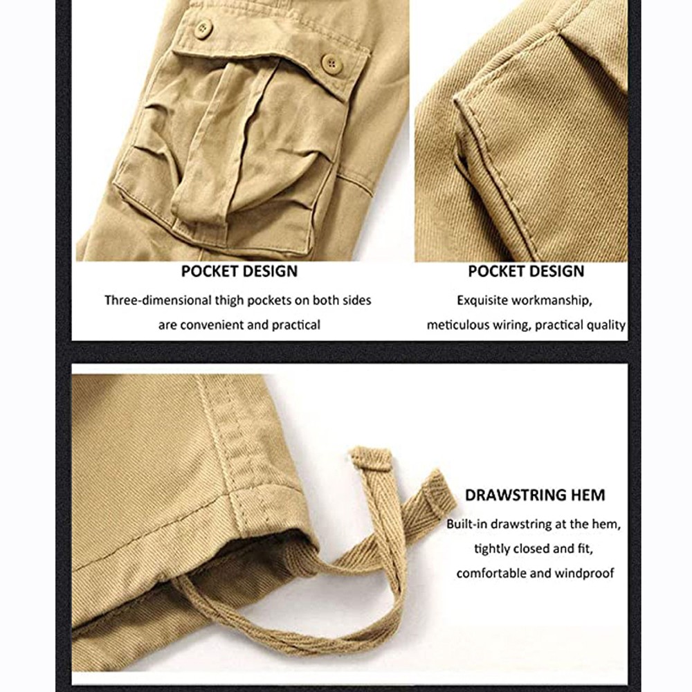 6 POCKETS Men’s Stylish Cargo Pants Tactical Trousers Casual Comfort Fit