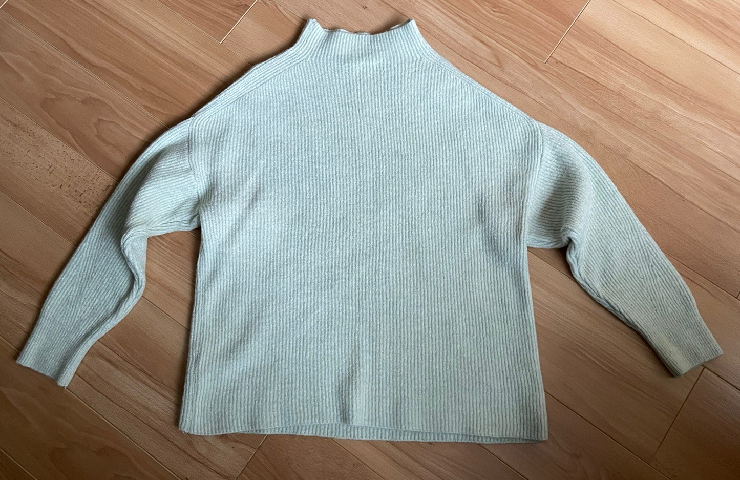 Ladies FW BRIDGE pale green high neck ribbed jumper size 10 loose fit