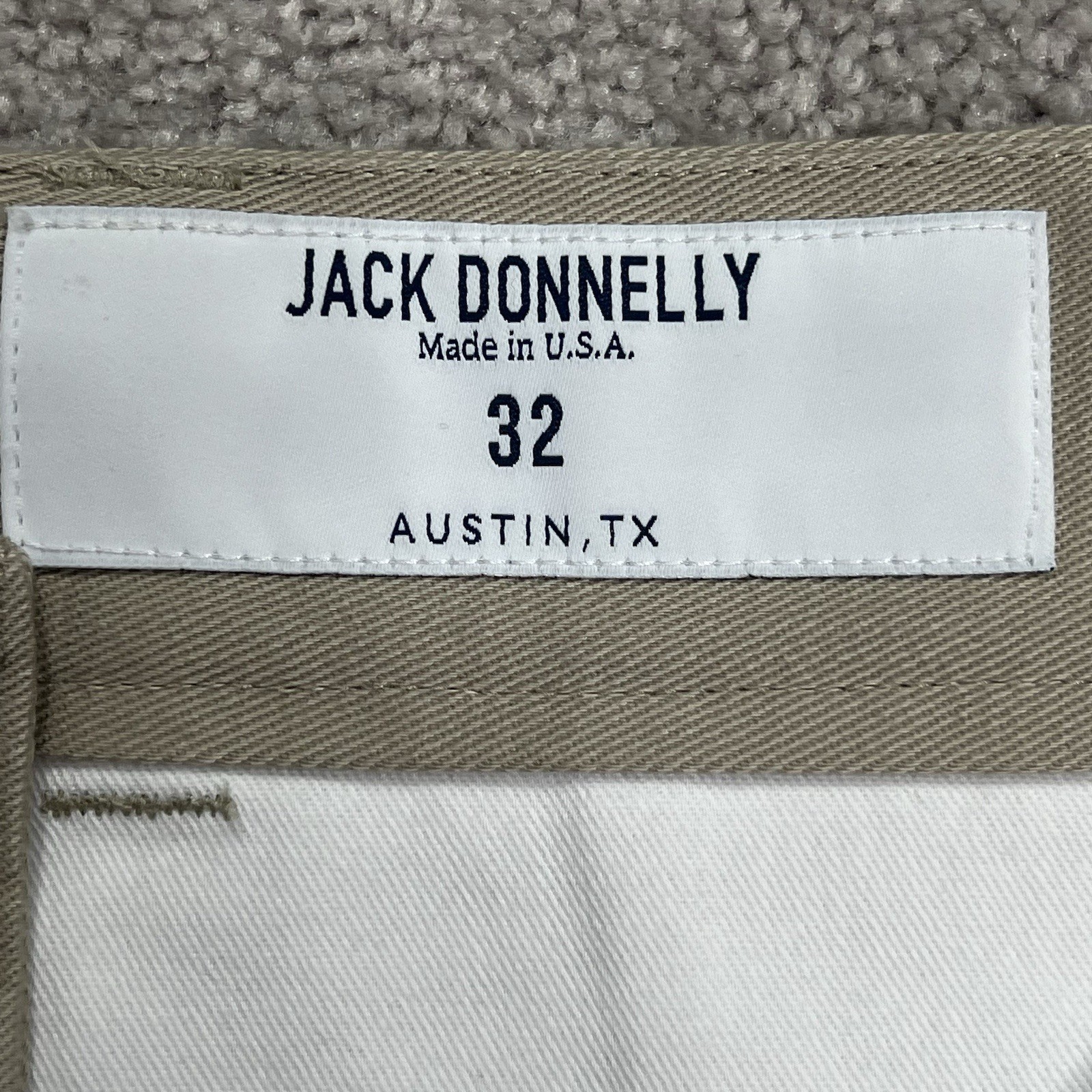 Jack Donnelly M3 Twill Khaki Chino Pants Mens 32 Made In USA Unhemmed 39” NWOT