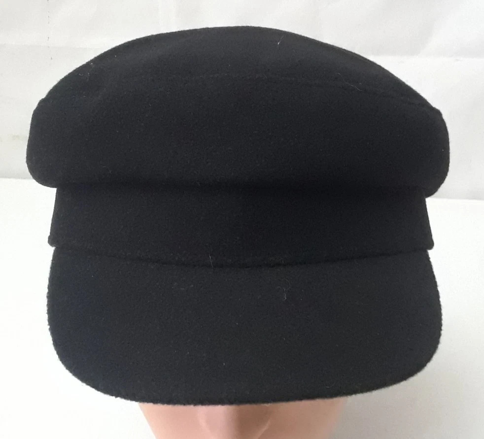 Newsboy Cap Classic Black Unisex Adjustable Satin Lining