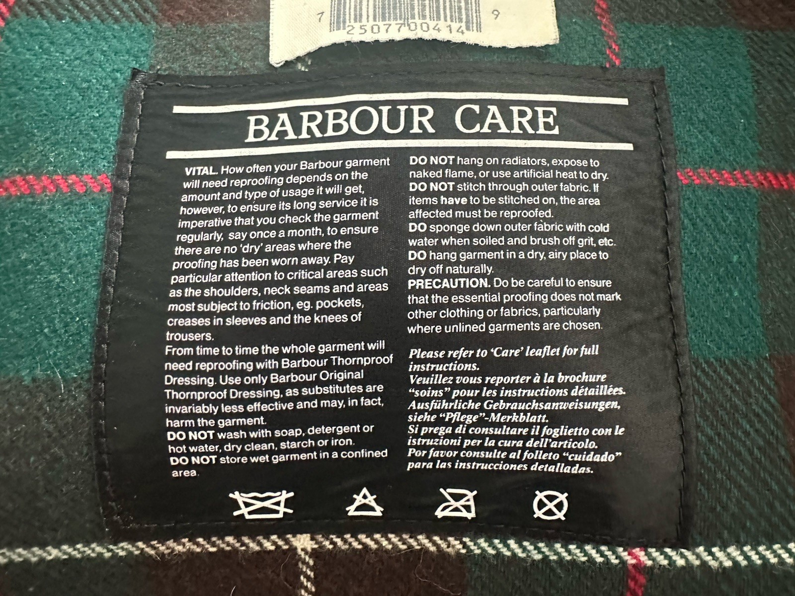 Men’s 1993 Barbour Northumbria Waxed Canvas Jacket c40 England Sage Green 8 oz
