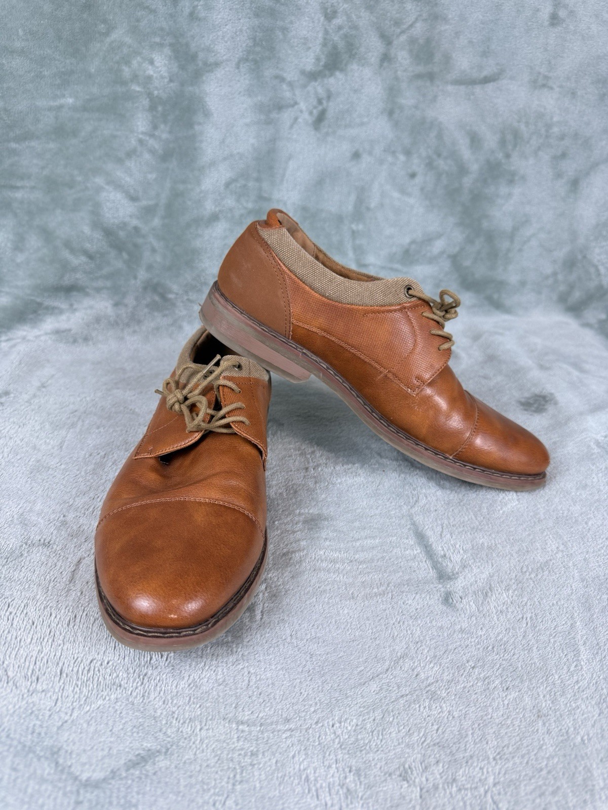 Freeman Randy Brown Oxford Boys Shoes Cap Toe Lace Up Man-Made Material size 6M