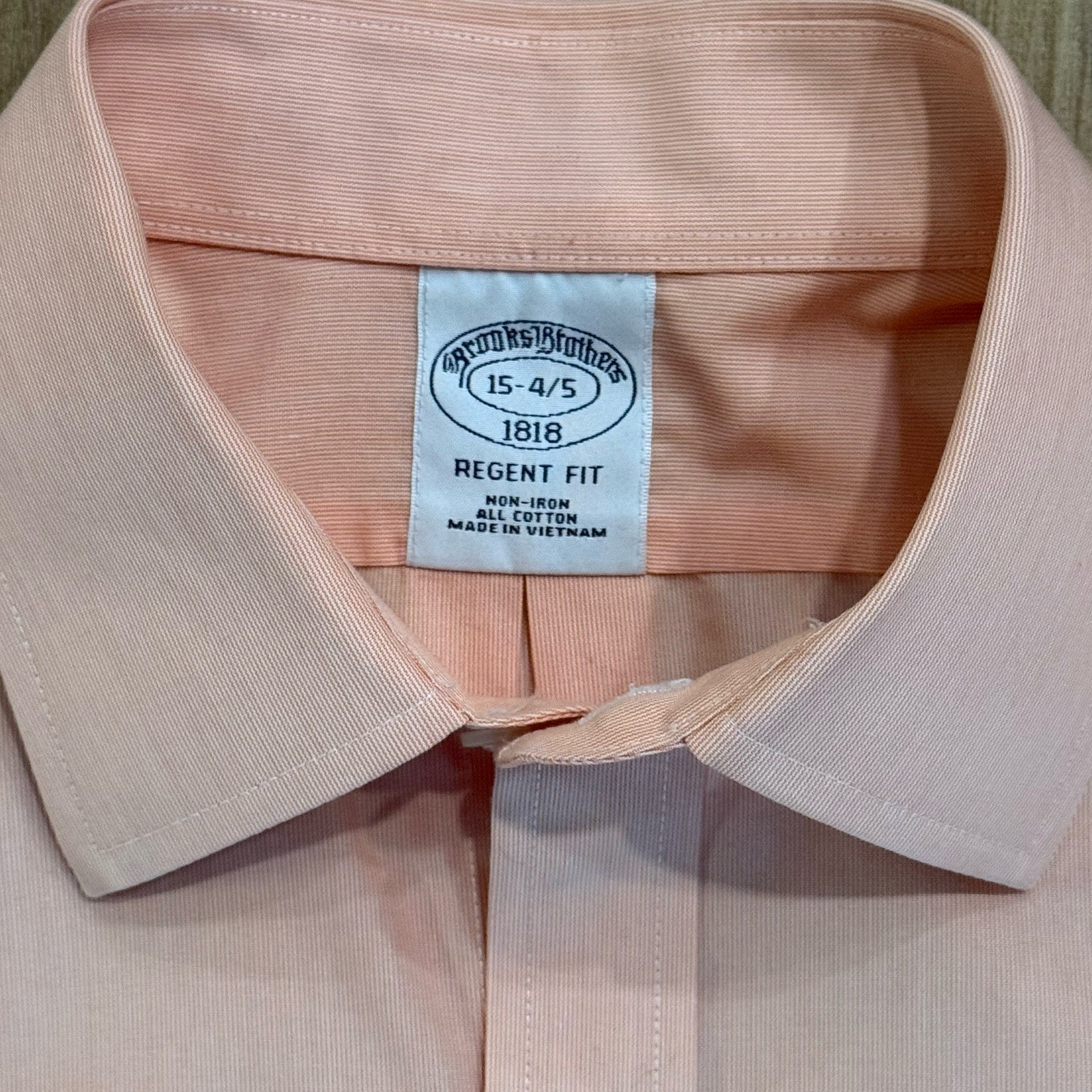 Brooks Brothers Regent Fit Pink Cotton Poplin Dress Shirt – 15 34/35 (M/L) Mens