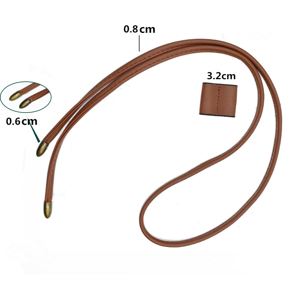 0.8cm PU Leather Drawstring Purse Strap Replacement for Bucket Bag