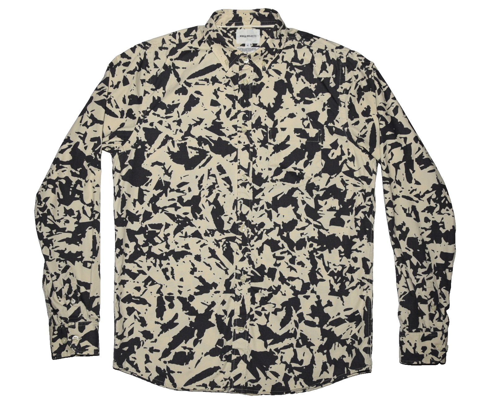 NORSE PROJECTS ANTON BROKEN LEAF LONG SLEEVE SHIRT SIZE M / Slim P2P 21″ MINT