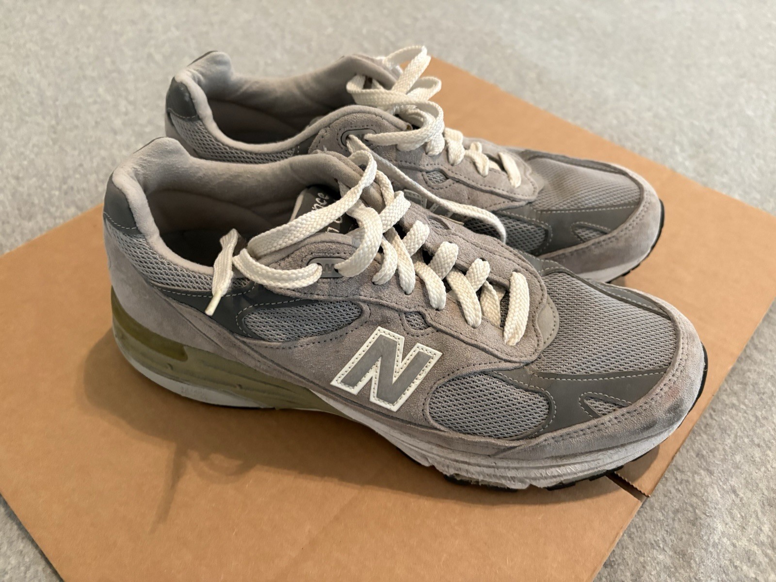 New Balance 993 Gray White Running Shoes Made in USA MR993GL Size 9.5