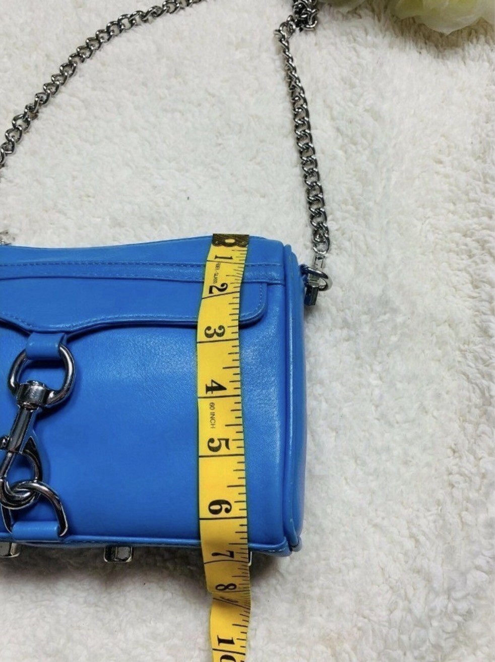 REBECCA MINKOFF MAC Blue Crossbody Chain Strap Silver Hardware with Dust Bag