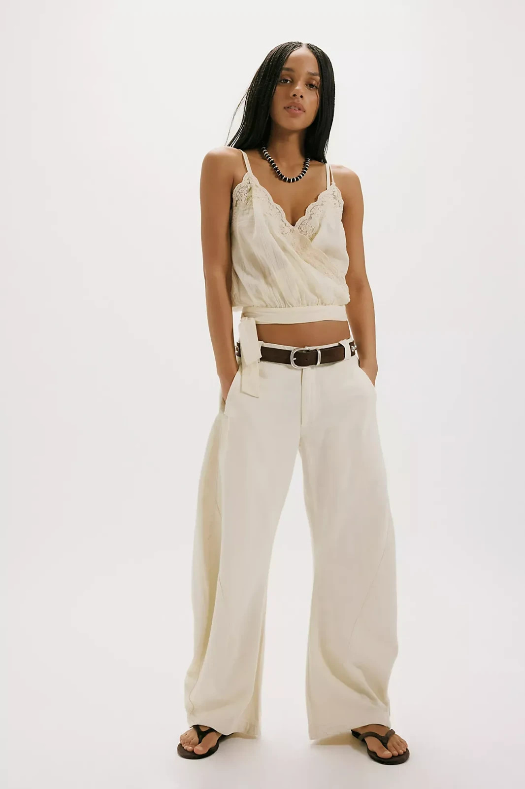 Freepeople – Spotlight Washed Barrel Chino Trousers – Sale Off