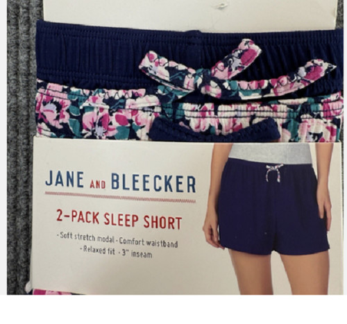 Jane & Bleecker Women’s 2-Pack Sleep Shorts(Floral/Navy Small)NWOT
