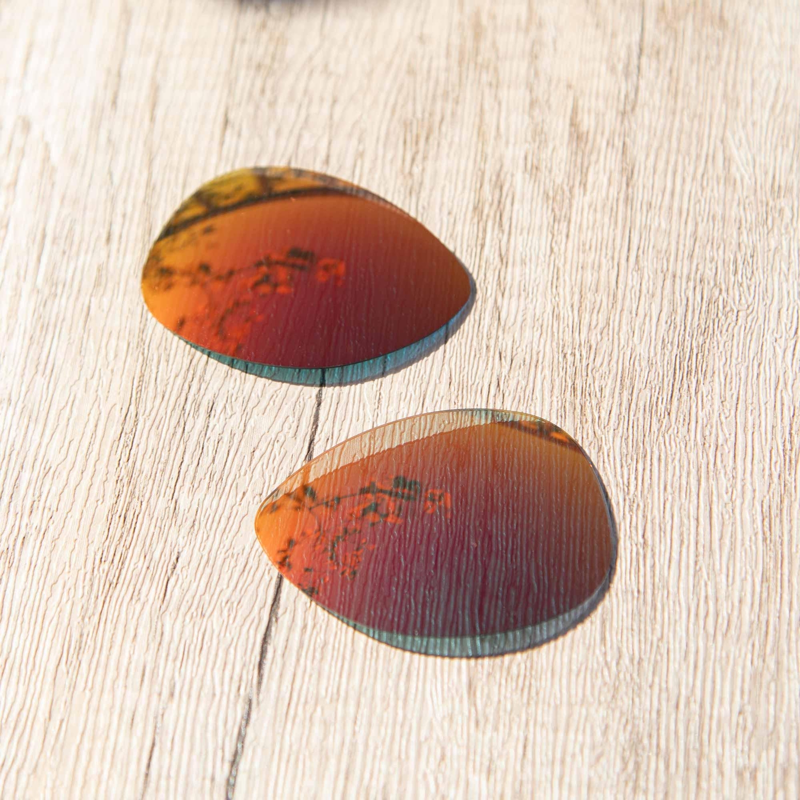 Walleva Fire Red Polarized Replacement Lenses For Ray-Ban RB3362 Cockpit 59mm